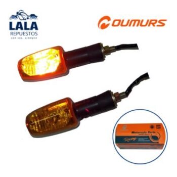 FAROS DE GIRO (PAR) - HONDA CG 150 TITAN, CBX250 TWISTER (SOPORTE DE GOMA LARGO)